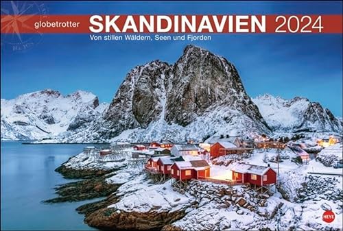 Skandinavien Globetrotter Kalender 2024. Stille Wasser, rote Holzhäuser - der Wandkalender XL zeigt Skandinavien in großartigen Fotos. Idyllische ... und Fjorden (Heye Globetrotter Reisekalender)