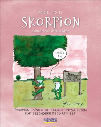 Skorpion 2024: Sternzeichenkalender-Cartoonkalender als Wandkalender im Format 19 x 24 cm. von Korsch Verlag