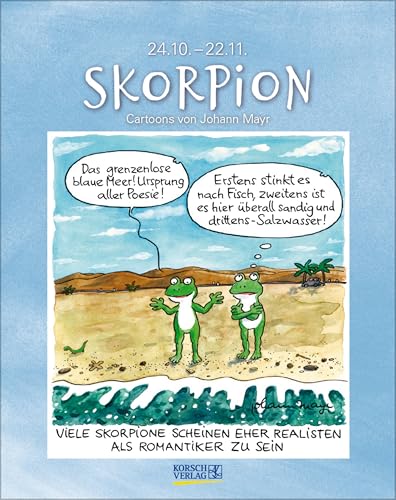 Skorpion 2026: Sternzeichenkalender-Cartoonkalender als Wandkalender im Format 19 x 24 cm. von Korsch Verlag