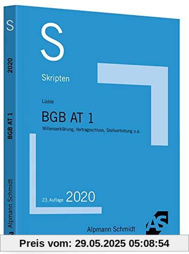 Skript BGB AT 1: Willenserklärung, Vertragsschluss, Stellvertretung u.a.