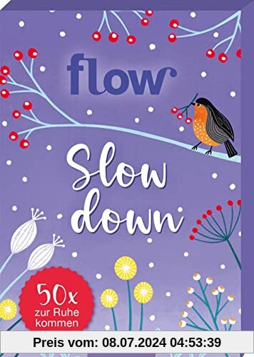 Slow down im Winter. 50 x zur Ruhe kommen: Flow-Kartenbox | Schön gestaltete Achtsamkeitskarten für mehr Entschleunigung im Alltag