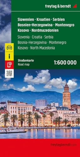 Slowenien - Kroatien - Serbien - Bosnien-Herzegowina - Montenegro - Kosovo - Nordmazedonien, Straßenkarte 1:600.000, freytag & berndt: Westlicher ... (freytag & berndt Auto + Freizeitkarten) von FREYTAG-BERNDT UND ARTARIA