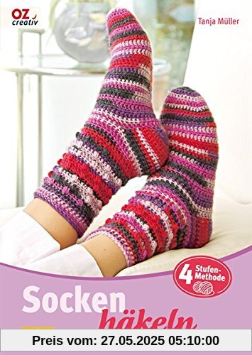 Socken häkeln: Schnell & einfach mit der neuen Stufen-Methode