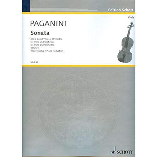 Sonata: per la Grand'Viola ed Orchestra. Viola und Orchester. Klavierauszug mit Solostimme. (Edition Schott)