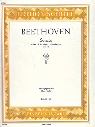 Sonate As-Dur: op. 110. Klavier.: op. 110. piano. (Edition Schott Einzelausgabe)
