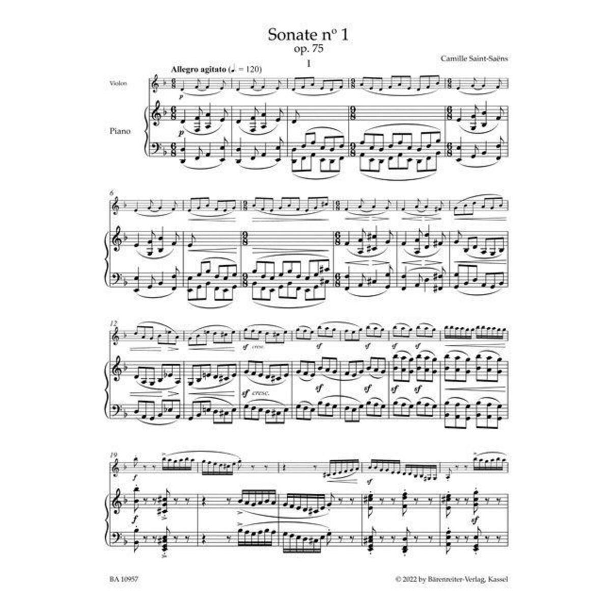Sonate Nr. 1 für Violine und Klavier in d-Moll op. 75 Sonate Nr. 1 für Violine und Klavier in d-Moll op. 75 von Baerenreiter-Verlag