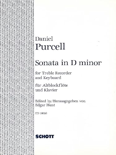 Sonate d-Moll: Alt-Blockflöte und Klavier oder Cembalo (mit Violoncello oder Viola da gamba ad libitum). von Schott Music Distribution