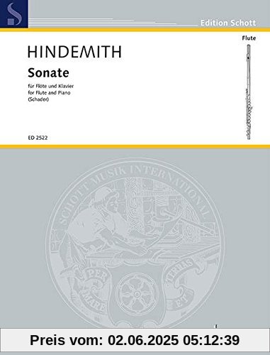 Sonate: Nach dem Text der Ausgabe Paul Hindemith. Sämtliche Werke herausgegeben von Luitgard Schader. Flöte und Klavier. (Edition Schott)