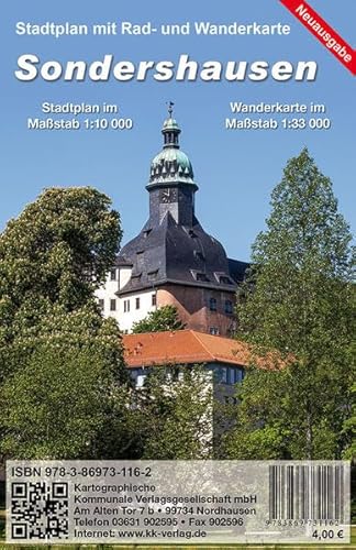 Sondershausen: Stadtplan mit Wanderkarte von KKV
