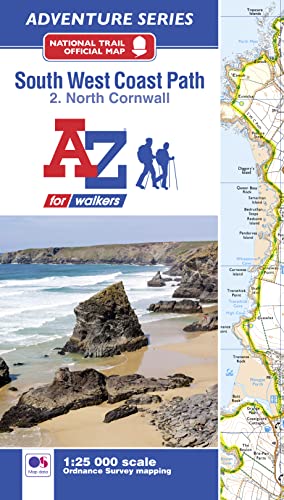South West Coast Path National Trail Official Map North Cornwall: with Ordnance Survey mapping (A -Z Adventure Series) von GEOGraphers