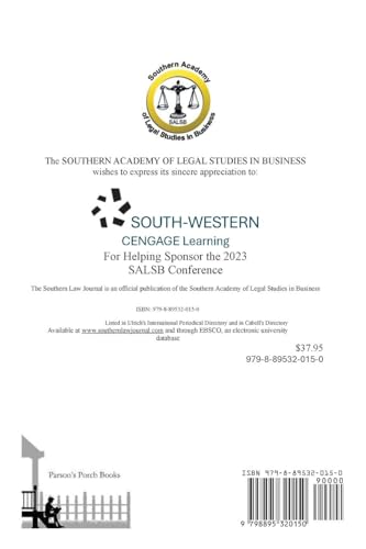 Southern Law Journal, Fall 2024 Southern Law Journal, Fall 2024 von Parson's Porch