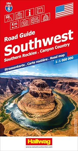 Hallwag Strassenkarte USA, Southwest 1:1 Mio.: Mit Southern Rockies, Canyon Country. Inkl. Stadtpläne, Ortsverzeichnis und Reiseinformationen von Hallwag Kümmerly+Frey