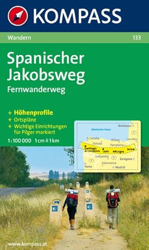 Spanischer Jakobsweg: Fernwanderweg. GPS-genau. 1:100000 (KOMPASS Wanderkarte, Band 133)