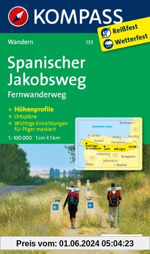 Spanischer Jakobsweg: Fernwanderweg. GPS-genau. 1:100000