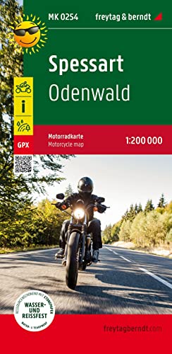 Spessart, Motorradkarte 1:200.000, freytag & berndt: Odenwald, Toureninfos, GPX Tracks, wasserfest und reißfest (freytag & berndt Motorradkarten)