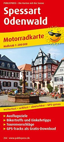 Spessart - Odenwald: Motorradkarte mit GPS-Tracks zum kostenlosen Download, Ausflugszielen, Bi...