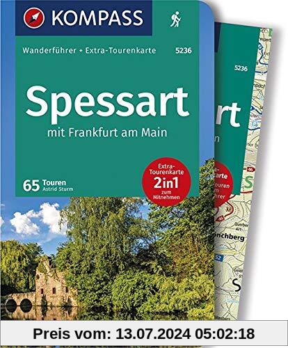 Spessart mit Frankfurt am Main: Wanderführer mit Extra-Tourenkarte 1:60.000, 65 Touren, GPX-Daten zum Download (KOMPASS-Wanderführer, Band 5236)