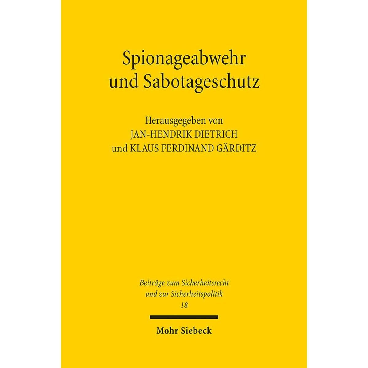 Spionageabwehr und Sabotageschutz von Mohr Siebeck GmbH & Co. K