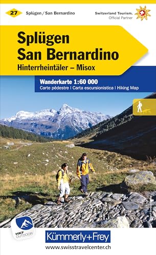 Splügen - San Bernardino Nr. 27 Wanderkarte 1:60 000: Hinterrheintäler, Misox, water resistant, free Download mit HKF Outdoor Map: NEU:MATT LAMINIERT, ... (Kümmerly+Frey Wanderkarten, Band 27)