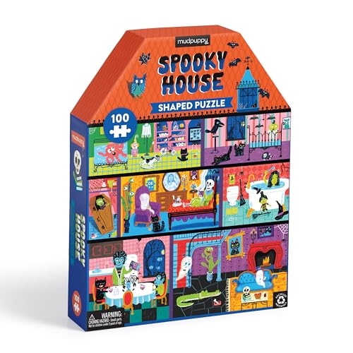 Spooky House House-Shaped Puzzle: 100 Pieces von MudPuppy