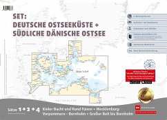 Sportbootkarten Satz 1, 2 und 4 Set: Deutsche Ostseeküste und Südliche Dänische Ostsee (Ausgabe 2024) von Delius Klasing