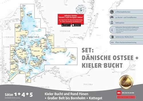 Sportbootkarten Satz 1, 4 und 5 Set: Dänische Ostsee und Kieler Bucht (Ausgabe 2025) von Delius Klasing Verlag
