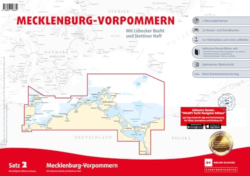 Sportbootkarten Satz 2: Mecklenburg-Vorpommern (Ausgabe 2024): Mit Lübecker Bucht und Stettiner Haff von Delius Klasing Verlag
