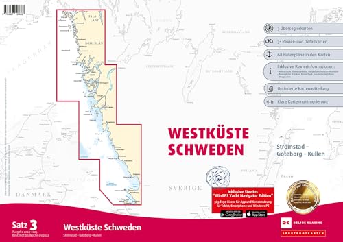 Sportbootkarten Satz 3: Westküste Schweden (Ausgabe 2024/2025): Strömstad – Göteborg – Kullen von Delius Klasing Verlag