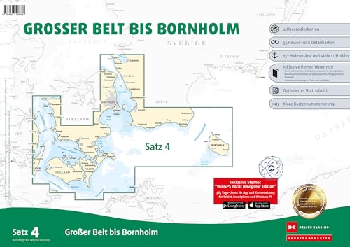 Sportbootkarten Satz 4: Großer Belt bis Bornholm (Ausgabe 2024) von Delius Klasing Verlag