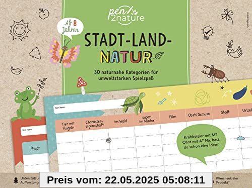 Stadt-Land-Natur. Block für Kinder ab 8 Jahren: pen2nature: 100% Recyclingpapier • klimaneutrales Produkt • unterstützt Aufforstungsprojekte (pen2nature family)