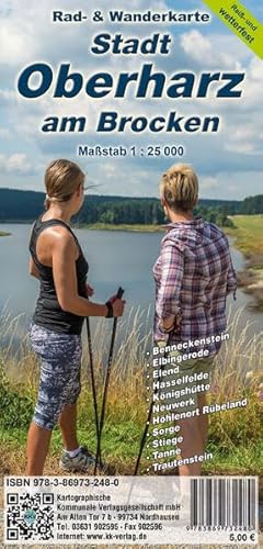 Stadt Oberharz am Brocken: Rad- und Wanderkarte (reiß- und wetterfest)
