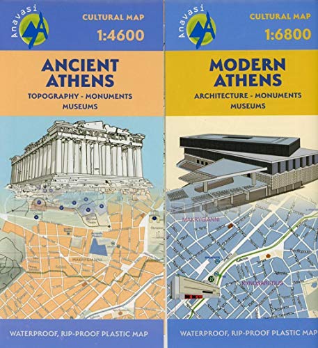 Stadtplan Ancient Athens / Modern Athens: Topography - Monuments - Museums / Architecture - Munuments - Museums. Waterproof, rip-proof. 3-D ... Kirchen 4,6T. (Athens cultural map) von Anavasi Edition