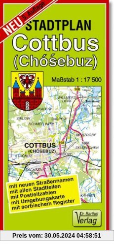 Stadtplan Cottbus: Maßstab 1:17500
