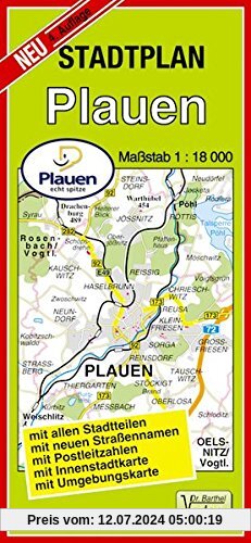Stadtplan Plauen: 1:18000