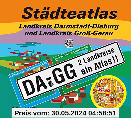 Städteatlas Landkreis Darmstadt-Dieburg und Landkreis Groß-Gerau: DA-GG. 2 Landkreise ein Atlas. 1:13000