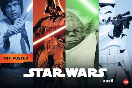 Star Wars Broschur XL Kalender 2026: Praktisch und ein absoluter Hingucker: Terminplaner groß mit den besten Szenen aus den Star Wars Filmen. Viel ... Wars Fans. (Kino-Entertainment Kalender Heye) von Heye