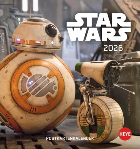 Star Wars Postkartenkalender 2026: Die besten Filmbilder aus den Star Wars Filmen im Postkartenformat. Kleiner Kalender zum Aufstellen oder Aufhängen. Tischkalender 2026. (Postkartenkalender Heye) von Heye