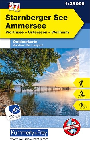 Kümmerly+Frey Outdoorkarte Deutschland 27 Starnberger See, Ammersee 1:35.000: Mit Wörthsee, Osterseen und Weilheim. Touren für Wanderer, Biker und ... Outdoorkarten Deutschland, Band 27)