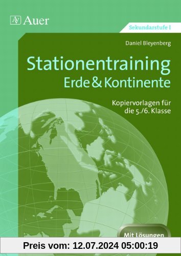 Stationentraining Erde & Kontinente: Kopiervorlagen für die 5./6. Klasse