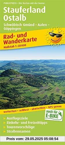 Stauferland, Ostalb, Schwäbisch Gmünd – Aalen – Göppingen: Rad- und Wanderkarte mit Straßennamen, Ausflugszielen, Einkehr- & Freizeittipps, ... 1:50000 (Rad- und Wanderkarte / RuWK)