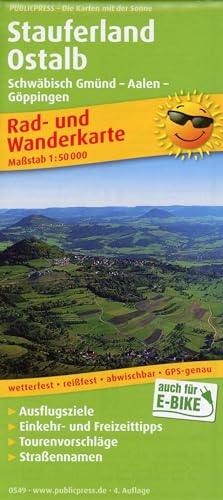 Stauferland, Ostalb, Schwäbisch Gmünd – Aalen – Göppingen: Rad- und Wanderkarte mit Straßennamen, Ausflugszielen, Einkehr- & Freizeittipps, ... 1:50000 (Rad- und Wanderkarte: RuWK) von FREYTAG-BERNDT UND ARTARIA