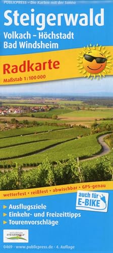 Steigerwald, Volkach - Höchstadt, Bad Windsheim: Radkarte mit Ausflugszielen, Einkehr- & Freizeittipps, wetterfest, reissfest, abwischbar, GPS-genau. 1:100000 (Radkarte: RK)