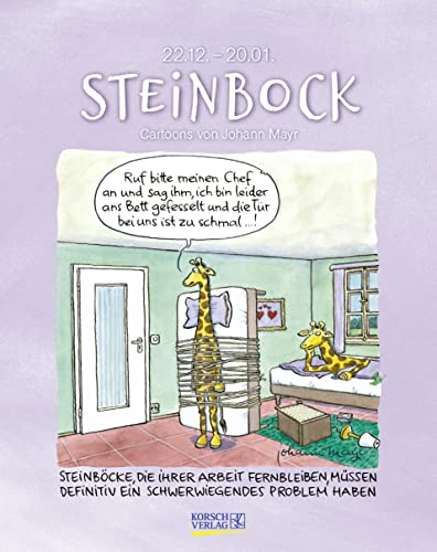 Steinbock 2023: Sternzeichenkalender-Cartoonkalender als Wandkalender im Format 19 x 24 cm.