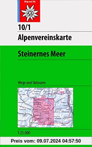 Steinernes Meer: Topographische Karte 1:25.000 mit Wegmarkierungen und Skirouten: Wegmarkierungen und Skirouten - Topographische Karte 1:25.000 (Alpenvereinskarten)