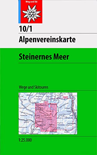 Steinernes Meer: Topographische Karte 1:25.000 mit Wegmarkierungen und Skirouten: Wegmarkierungen und Skirouten - Topographische Karte 1:25.000 (Alpenvereinskarten) von Deutscher Alpenverein