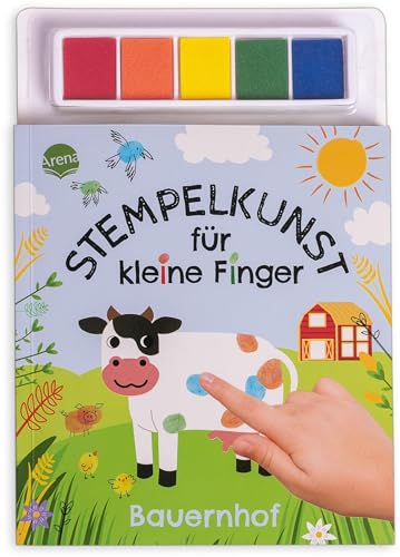 Stempelkunst für kleine Finger. Bauernhof: Fingerstempeln für Kinder ab 3 Jahren mit 5 Stempelkissen