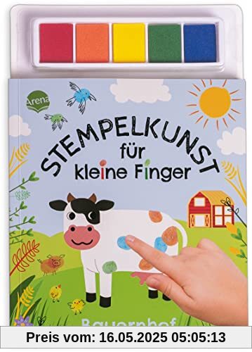 Stempelkunst für kleine Finger. Bauernhof: Fingerstempeln für Kinder ab 3 Jahren mit 5 Stempelkissen