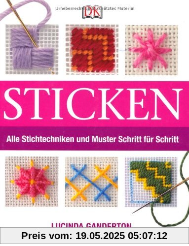 Sticken: Alle Stichtechniken und Muster Schritt für Schritt