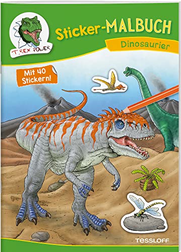 Sticker-Malbuch Dinosaurier: 40 Sticker zum Gestalten von Bildern, Brotdosen & Co. (Malbücher und -blöcke) von Tessloff