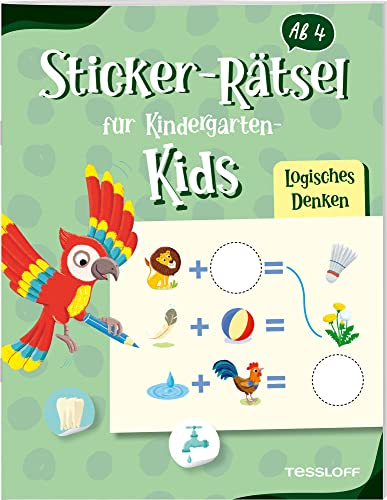 Sticker-Rätsel für Kindergarten-Kids. Logisches Denken / Unterschiede finden, Gegensätze erkennen, Sudokus, Suchbilder u.v.m / Rätselheft ab 4 Jahren: ... Kinder ab 4 Jahren (Spielen & Beschäftigen)